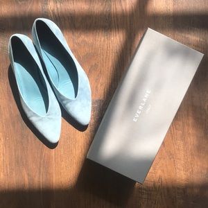 Everlane Block Heel, Light Blue Suede, Sz 9